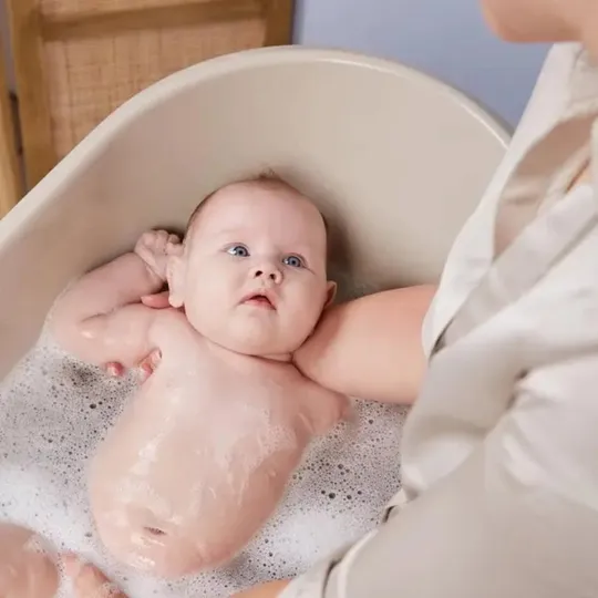 Bebe-Jou Badewanne Sense Edition - Light Oat + Digital Unit