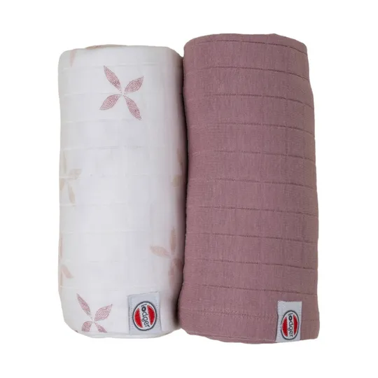 Lodger Hydrophiles Tuch - 2 Stück- 110 x 110 cm - Matcha - Powder / Rose