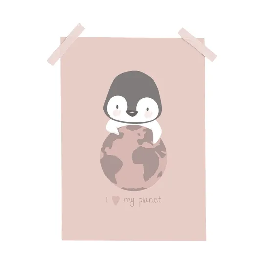 Bonjourbébé My Planet Poster I Love Pink 30 x 40 cm
