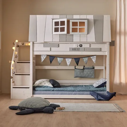 LIFETIME Kidsroom Etagenbett mit Treppenschrank – Premium Lattenrost
