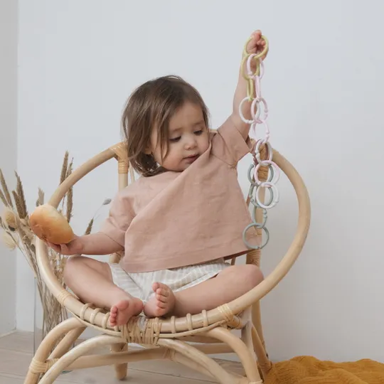 BiBs Loops Spielzeugringe - Blush / Woodchuck / Ivory