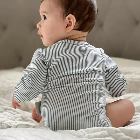 Cam Cam Copenhagen Langarm Babybody William - 68 cm - Classic Stripes Blue