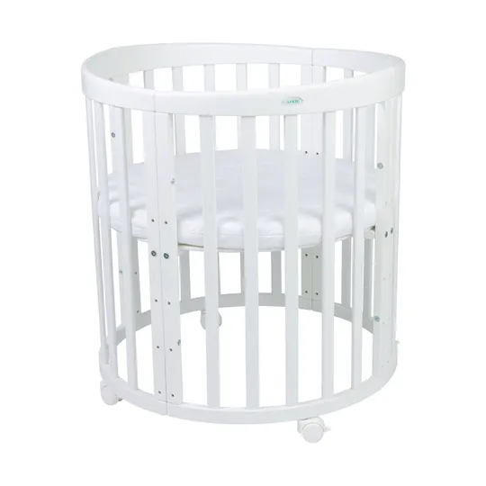 Waldin Ovales Kombibett 7-in-1 – inkl. Matratze – White