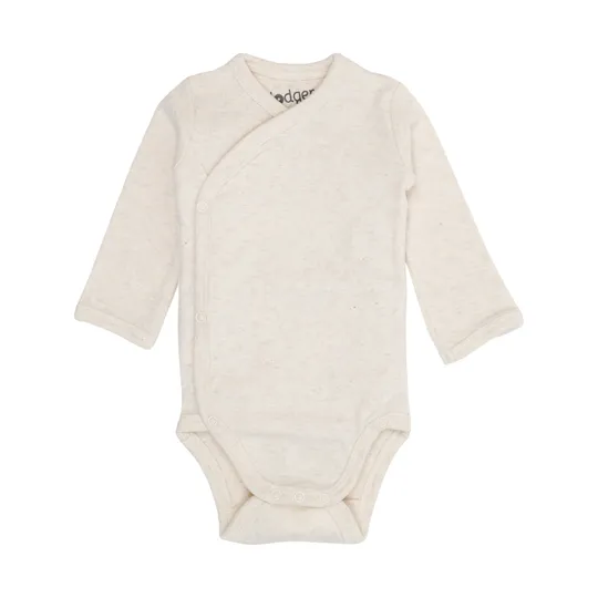 Lodger Babybody Langarm - Melange - Größe 68 - Birch
