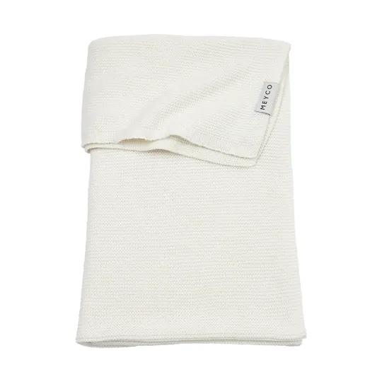 Meyco Deken gebreid Basic Offwhite 100x150cm