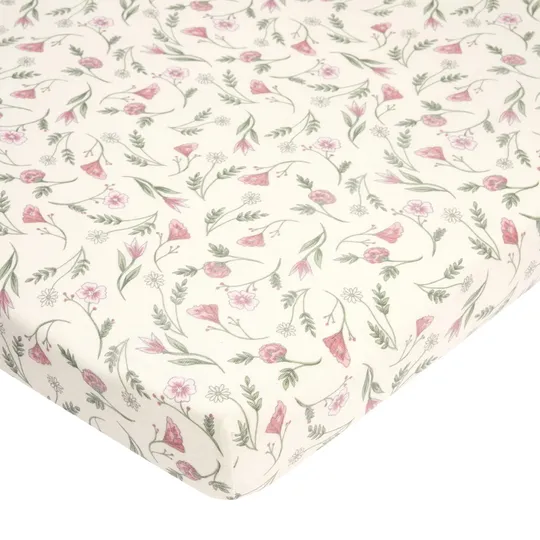 Meyco Flower Spannbettlaken - 70 x 140/150 cm - Jersey - Rosa