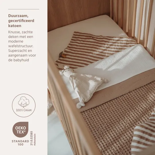 Meyco Babydecke - Waffle Cotton - Taupe - 75x100 cm