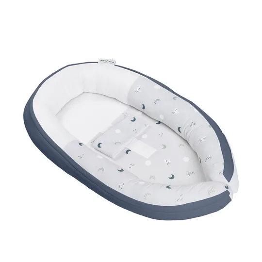 Doomoo Cocoon Moon Babynestchen Blue / Grey