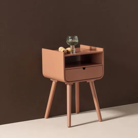 Woood Nachttisch Nils – Holz – Altrosa