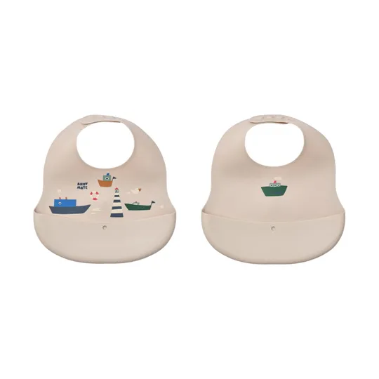 Liewood Ember Bedruckte Lätzchen 2-pack - Sailing / Sandy