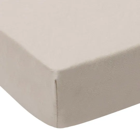 Jollein Spannbettlaken- Jersey - 2 Stück - Laufstallmatratze 75×95 cm - Oatmeal/Sand