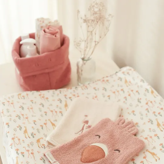Little Dutch Blooming Safari Wickeltuch - 120 x 120 cm - Rosa