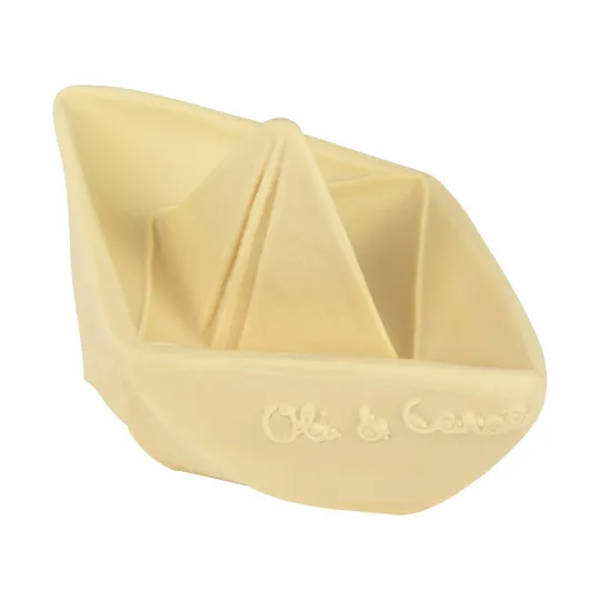 Oli & Carol Bade- und Beißspielzeug Origami Boot - Vanilla