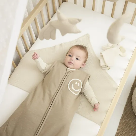 Meyco Slub Smile Schlafsack - 70 cm - Taupe / Off White