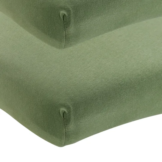 Meyco Uni Spannbettlaken Wiege - 2 Stück - 40 x 80 / 90 cm - Olive Green