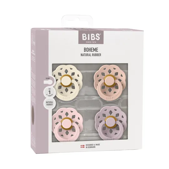 BIBS Boheme Schnuller - 4 Pack - Size 2 - Ivory/Blush/Blossom/Dusky Lilac