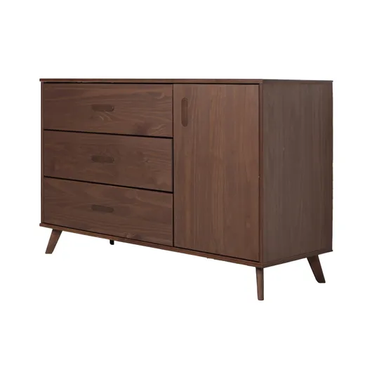 Europe Baby Olivia II Walnuss / Walnuss - Retro | XL Kommode + 3-türiger Kleiderschrank