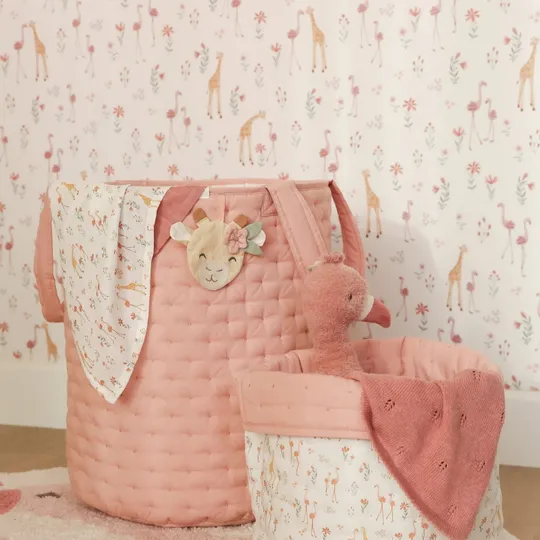 Little Dutch Blooming Safari Wickeltuchset – 70 x 70 cm – Rosa