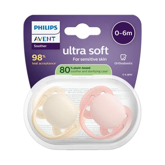 Philips Avent Ultra Soft Schnuller - 2 Stück - Plant-based