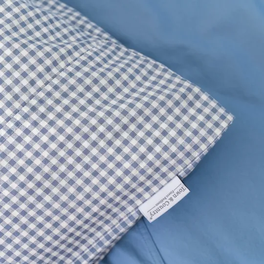 Town & Country Gingham Bettbezug - 140 x 220 cm - Old Blue