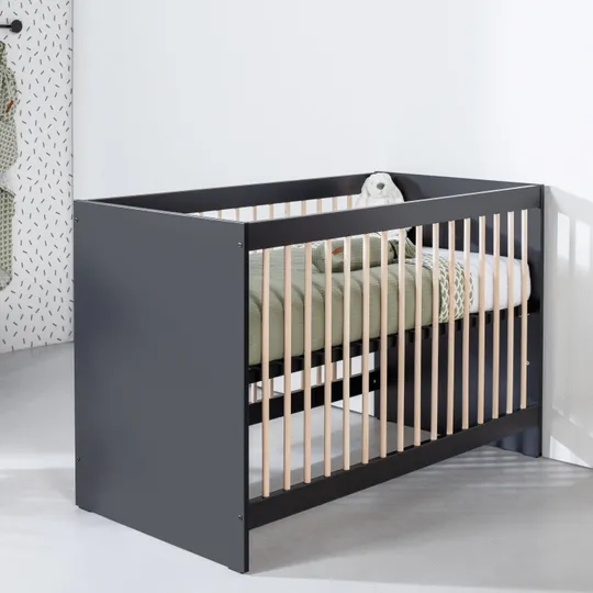 Europe Baby Nova Babybett 70 x 140 cm - Schwarz / Eiche