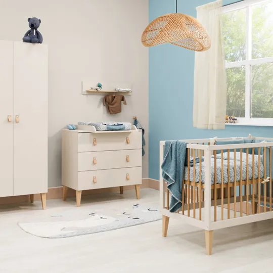 Bopita Amira 2-türiger Kleiderschrank – Dune/Natur