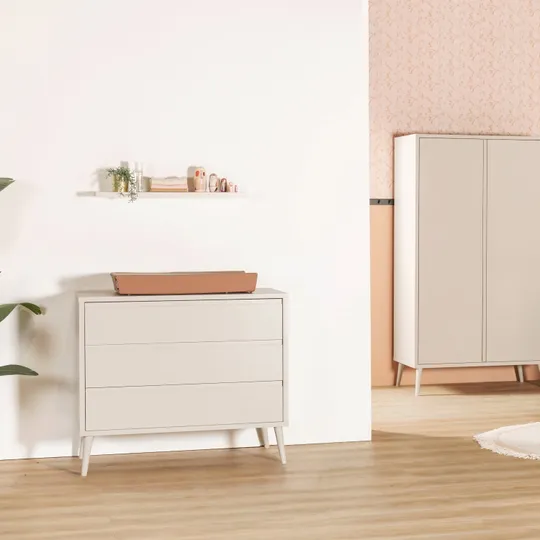 Europe Baby Sterre Babyzimmer Oatmeal / Oatmeal | Bett 60 x 120 cm + Kommode