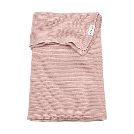 Meyco Stripe Strickdecke – 100 x 150 cm – Purple Pink/Soft Pink