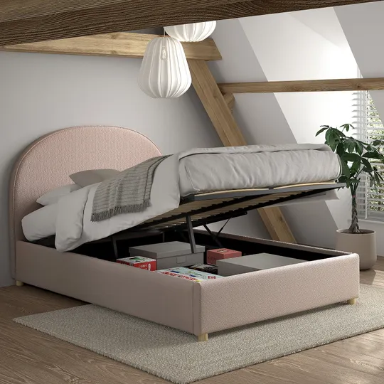 Vipack Bett - Moon Storage - 140 x 200 cm - Bouclé