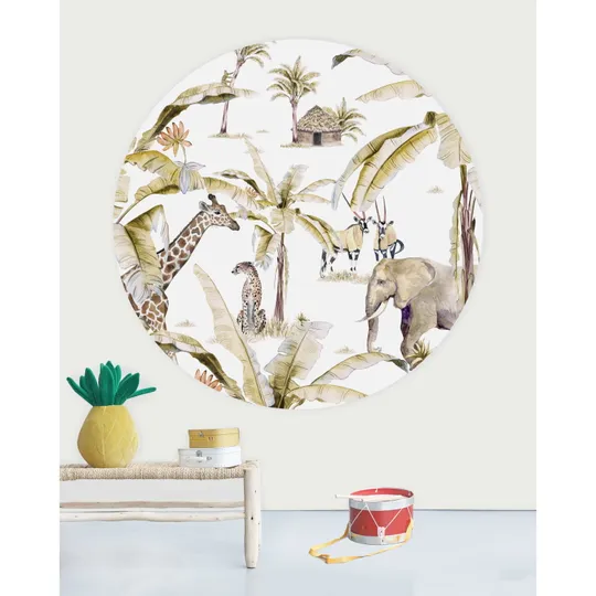 Creative Lab Amsterdam African Safari Sunset Tapete Rund 142,5 cm