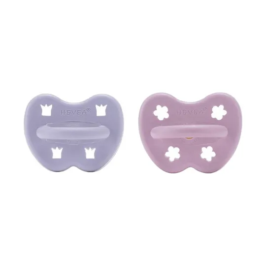 Hevea Schnuller Rund Dusty Violet / Light Orchid 3-36 Monate 2 Stück