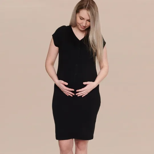 Geburtskleid Bamboo - L / XL - Black