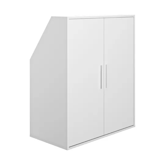 Diagone Unterschrank für Dachschrägen, 2-türig – Weiß