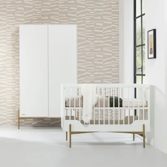 Kidsmill Boutique Babybett Weiß / Brass 60 x 120 cm