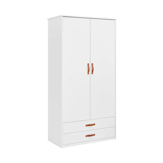 Cool Kids Kleiderschrank, Weiß, 2 Türen