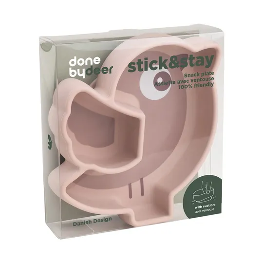 Done By Deer Stick & Stay Snack Teller - Birdee - Silicone - Powder