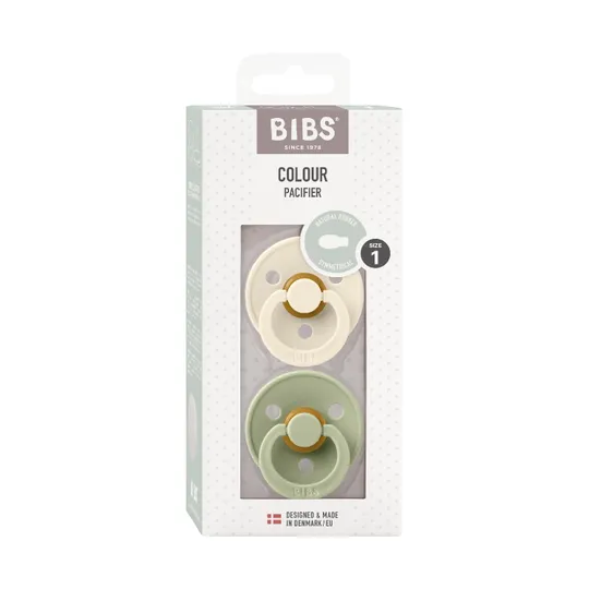 BiBs Schnuller - 0-6 Monate - 2 Stück - Ivory / Sage