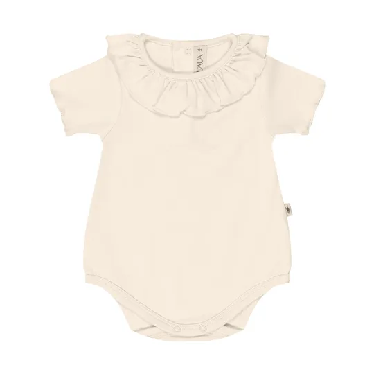 UAUA Ruffle Babybody Kurzarm - 6-9 Monate - Crema