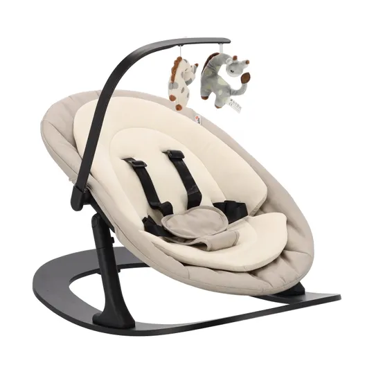 Qute Hochstuhl & Wippe - Q-Sittle - Full Black/Clay/Sand