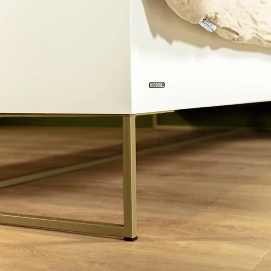 Kidsmill Intense II Schlafsofa 90 x 200 - Weiß / Patiniertes Messing