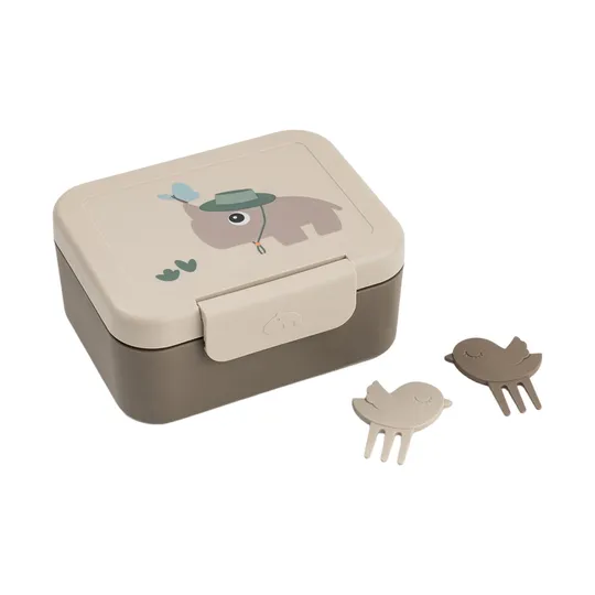 Done By Deer Lunchbox mit Snack-Spießen – Tiny Farm - Sand
