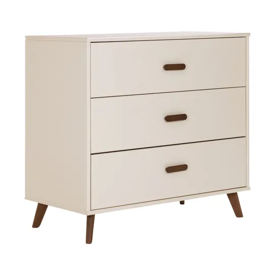 Europe Baby Olivia II Oatmeal /Walnuss - Retro | Babybett 60x120 cm + Kommode + 2-türiger Kleiderschrank