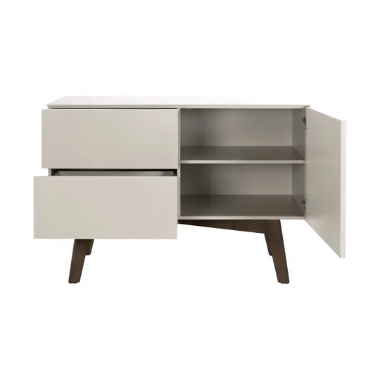 Kidsmill Sixties Babyzimmer Oatmeal / Walnuß | Kommode + Schrank 2-Türig