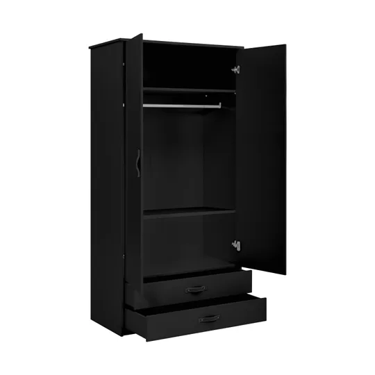 Cool Kids Kleiderschrank - Black Edition - 2-Türig