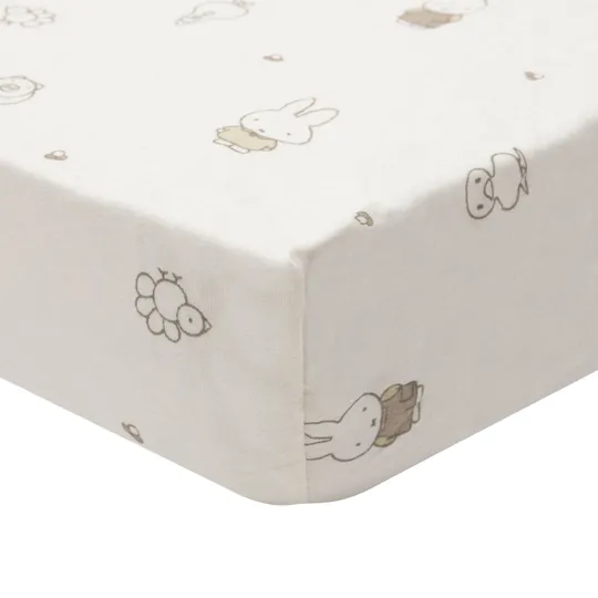 Jollein Spannbettlaken – Jersey – Miffy Family Farm – 70/75 x 140/150 cm