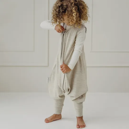 Meyco Schlafsack Jumper - Studio - 92 cm - Merinowolle - Sand Melange