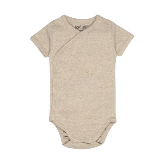 Lodger Wickelbody Kurzarm - Größe 56 - Melange Beige