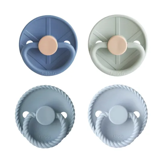 FRIGG Schnuller - 4er-Pack - Skyline Serenity - Silikon - 0–6 Monate