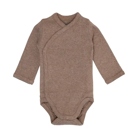 Lodger Babybody Langarm - Melange - Größe 56 - Buffalo