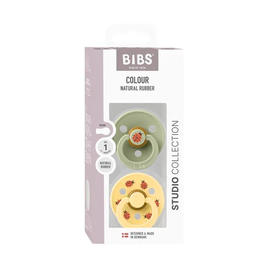 BIBS Studio Colour Schnuller - Ladybug Sage Mix - Größe 3 - 2 Stück